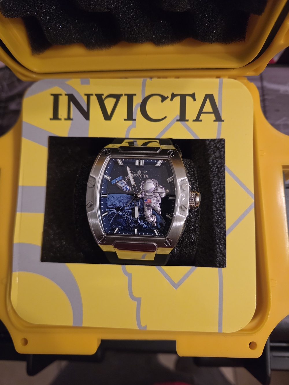 Invicta Men's Blue Astronaut Dial Stainless Watch With Hardback Case